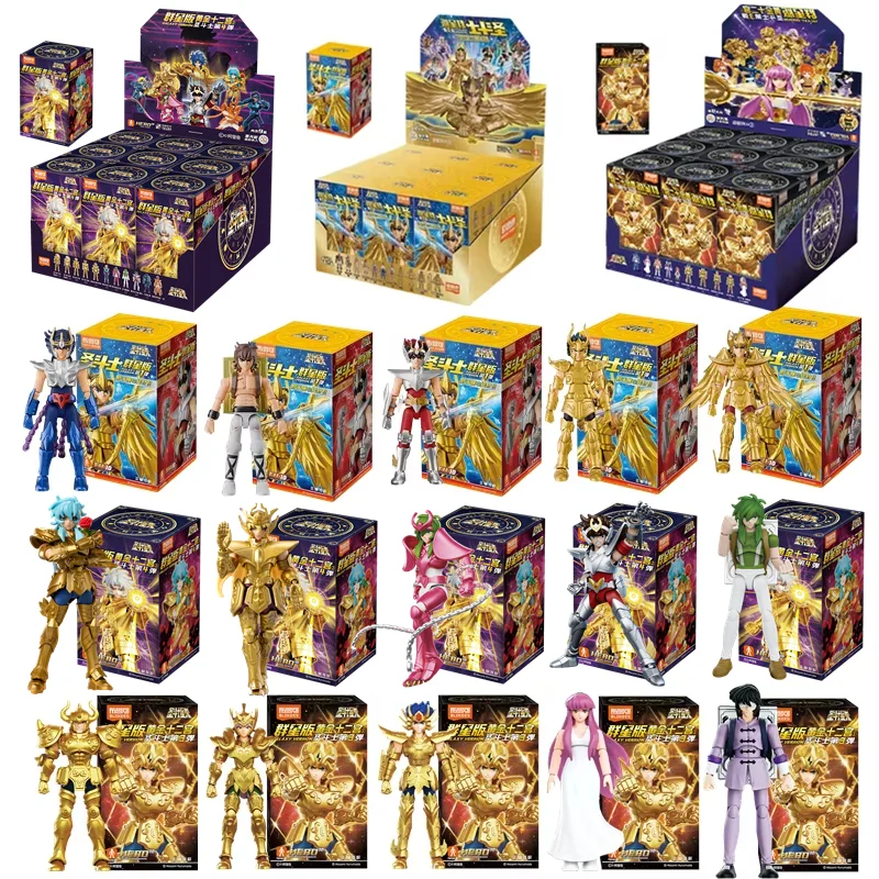 Oryginalna figurka Blokees Gold Saint Champion Saori Kido Seiya Mu Aiolia Figurka montażowa Dzieci Zabawki Prezent urodzinowy
