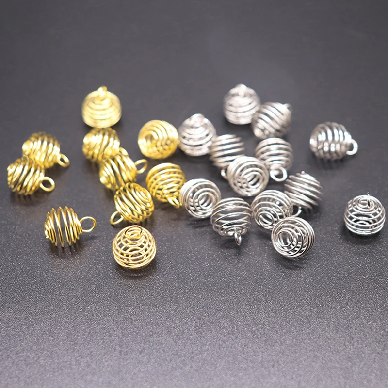 Mini Spiral Lantern Charms For Jewelry Making DIY Earring Necklace 8x10mm Lantern Shaped Metal Pendant Jewelry Findings