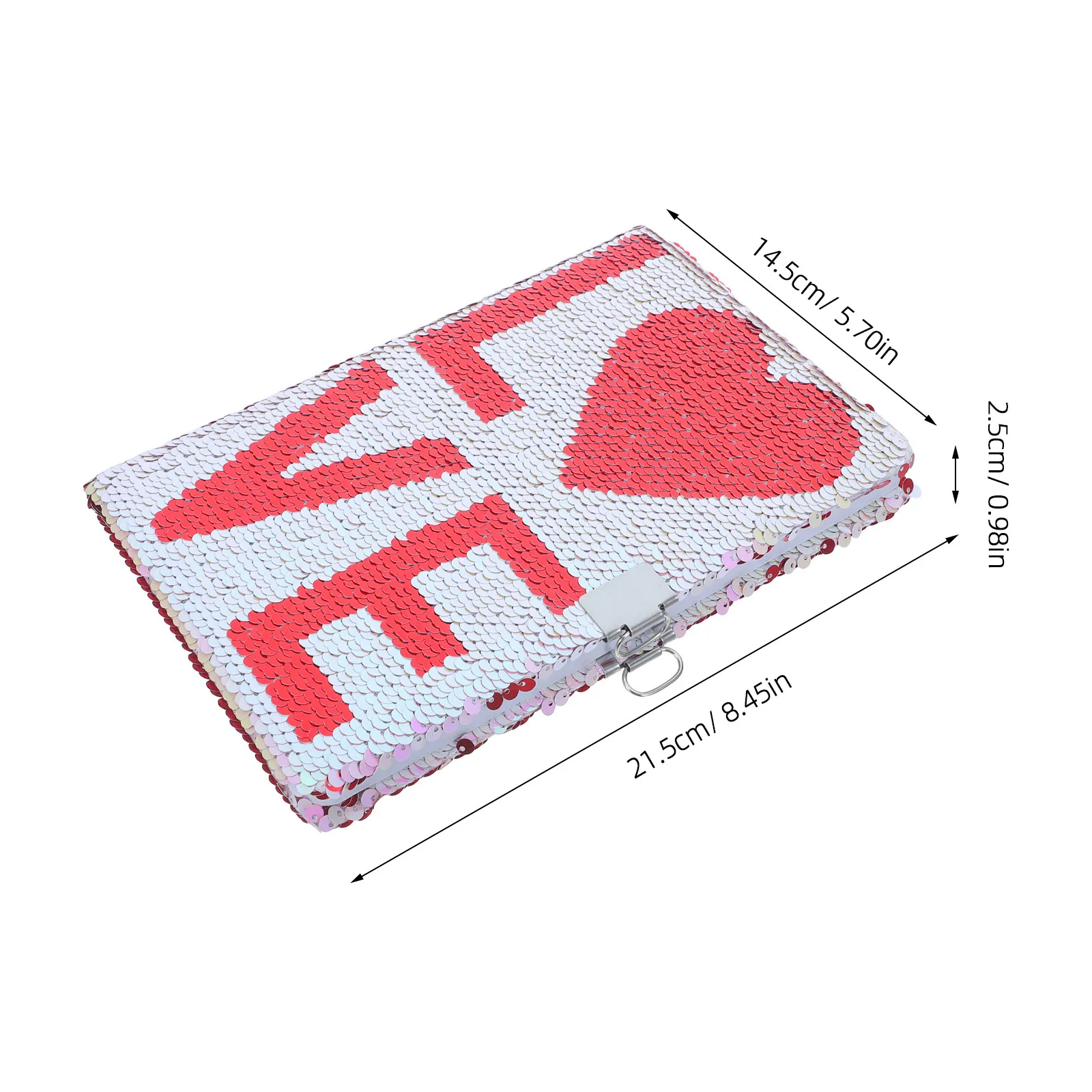 Glitter Pattern Reversible Sequin Diary A5 Lock Lockable Journal for Women School Writing Notes