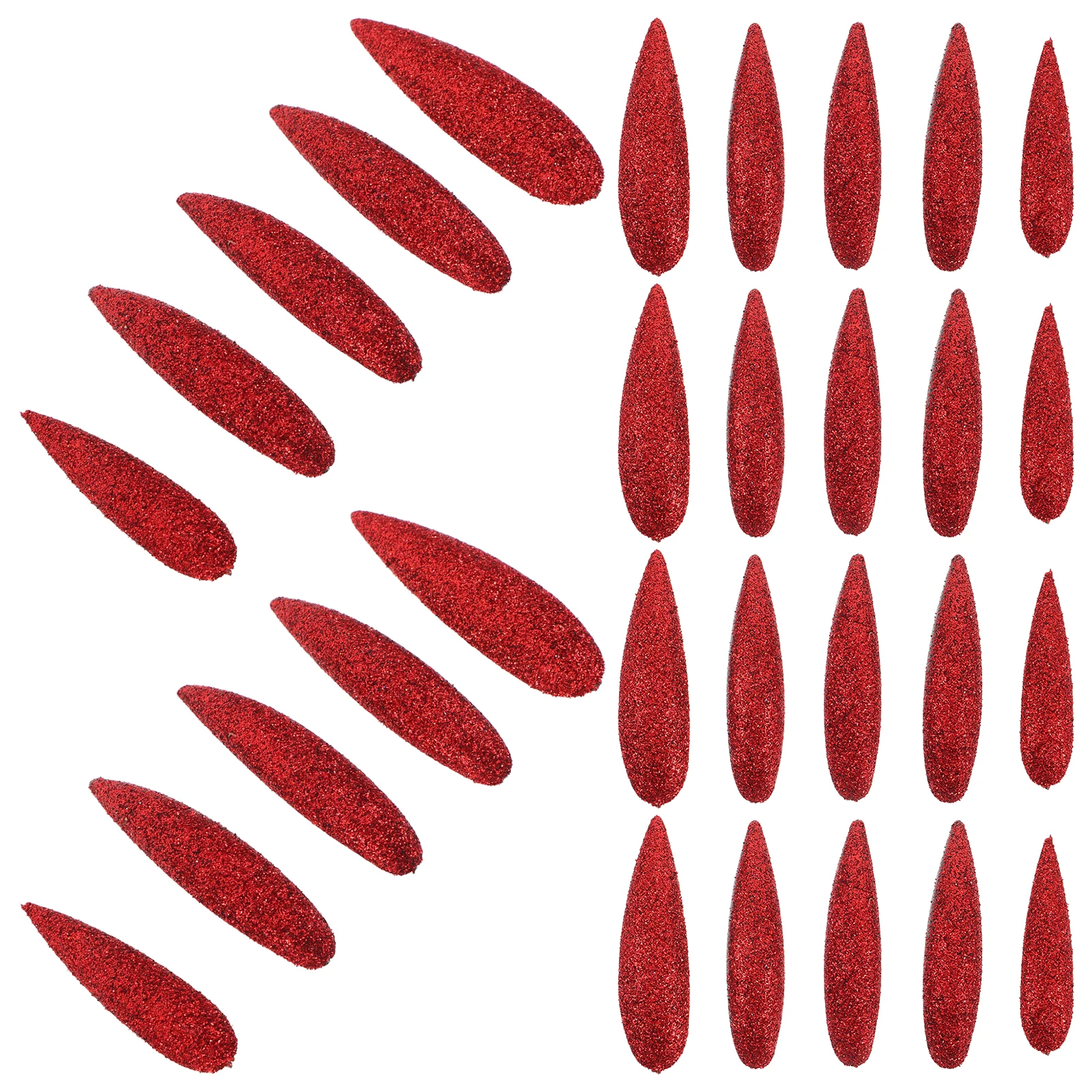 

40pcs Party Fake Nails Artificial Fingernails Red Compact Decorative Press On Reusable Glitter Short Nail Design
