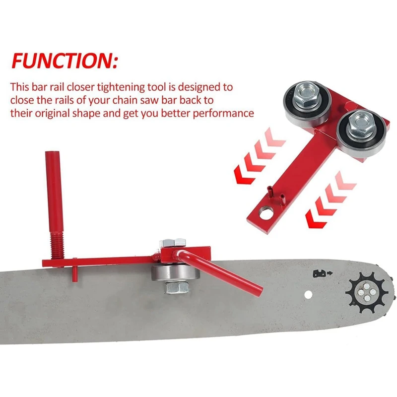 DTA5 Chainsaw Bar Rail Closer Tool Chainsaw Bar Dressing Repair Tool for Chain Grinding Adjuster Metal