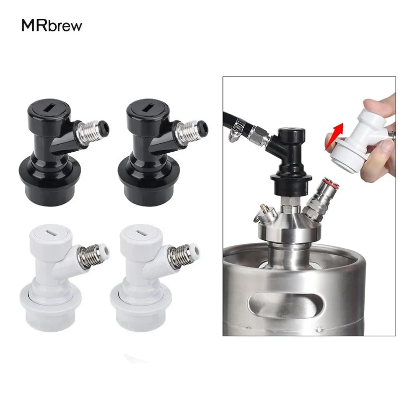 

4 шт. соединителей Ball Lock, быстросъемные фитинги Ball Lock для пивных кег, соединители для жидкостей/газов для домашнего пивоварения, запчасти для кег Corny / Cornelius