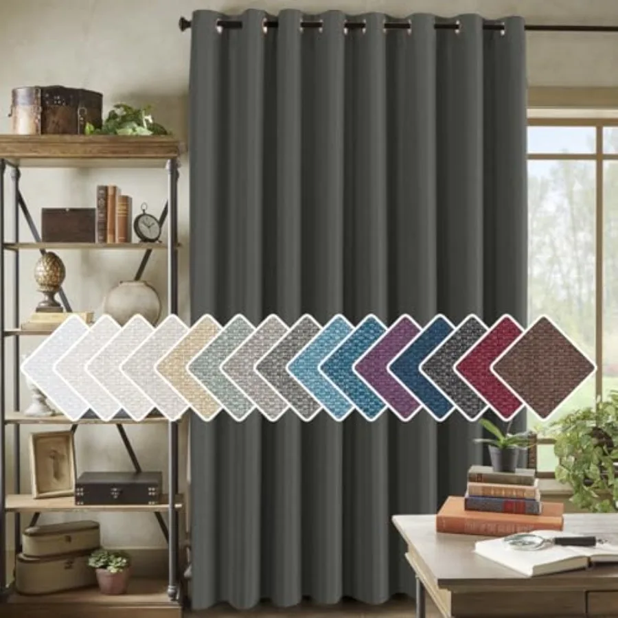 

Шторы Deninn Curin для спальни/гостиной, особо широкие, светонепроницаемые, 00 x 84 дюйма, для патио, дверей-гармошек, из ткани с текстурой под корень дерева