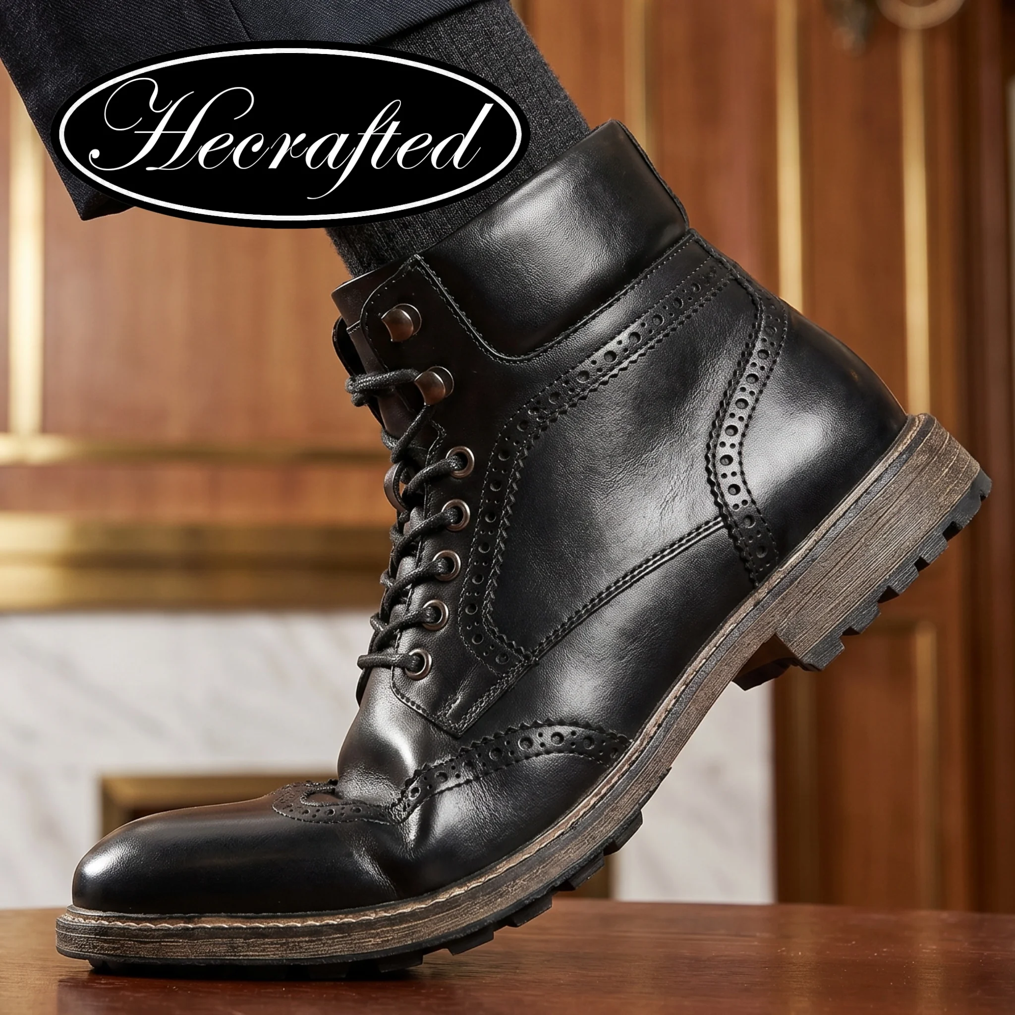 

Men Boots Retro Comfortable Brand Retro Fashion 2026 Boots Leather #KD6501