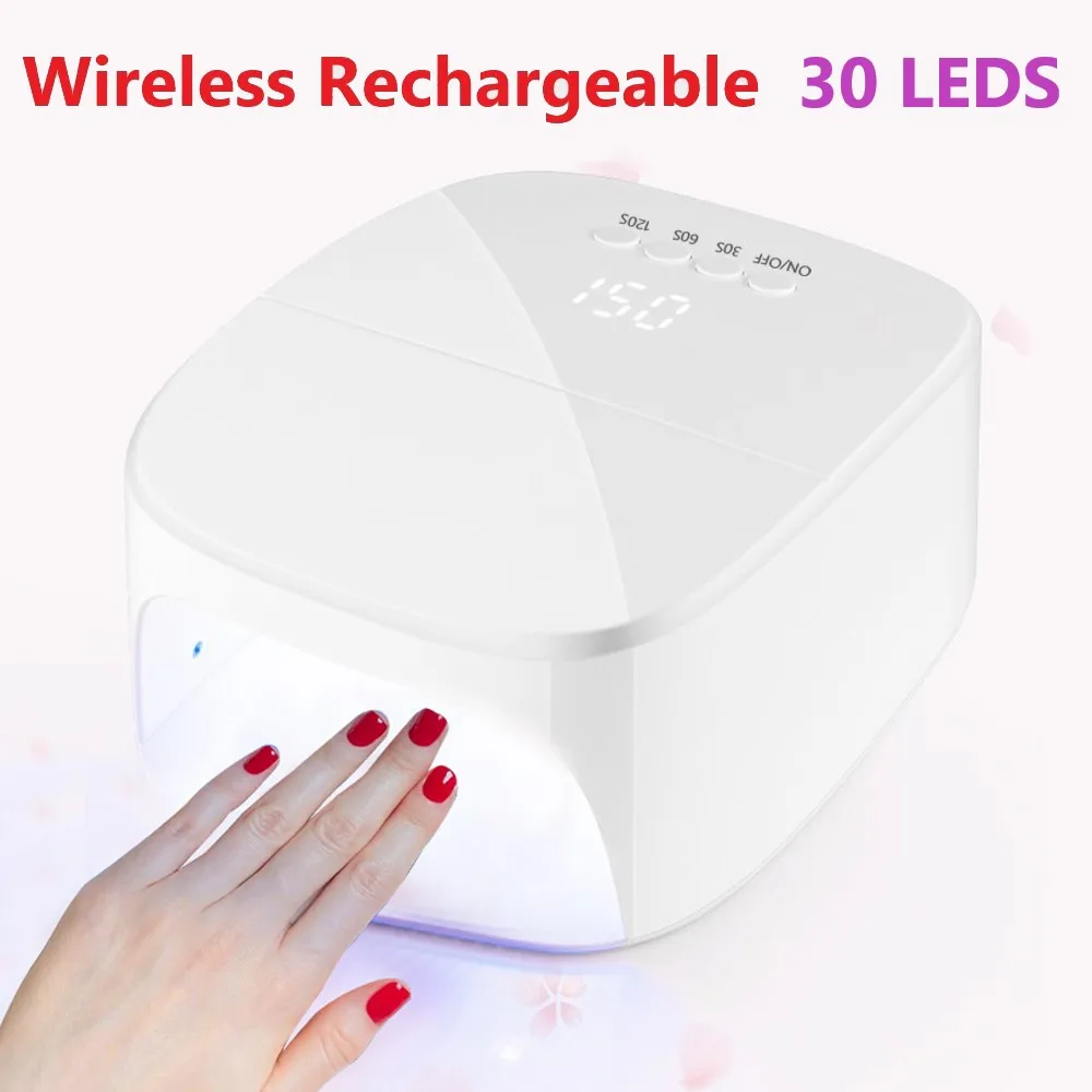 Wireless LED Nail Lamp UV Rechargeable 8000mAH Professional Gel Nail Dryer Nail Polish Curling Lamp for All Gel Nail Polish