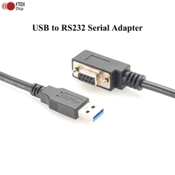 Adapter szeregowy USB na RS232 z chipsetem FT232 Adapter USB męski na RS232 DB9 żeński dla Windows 11,10, 8, 7, Vista, XP