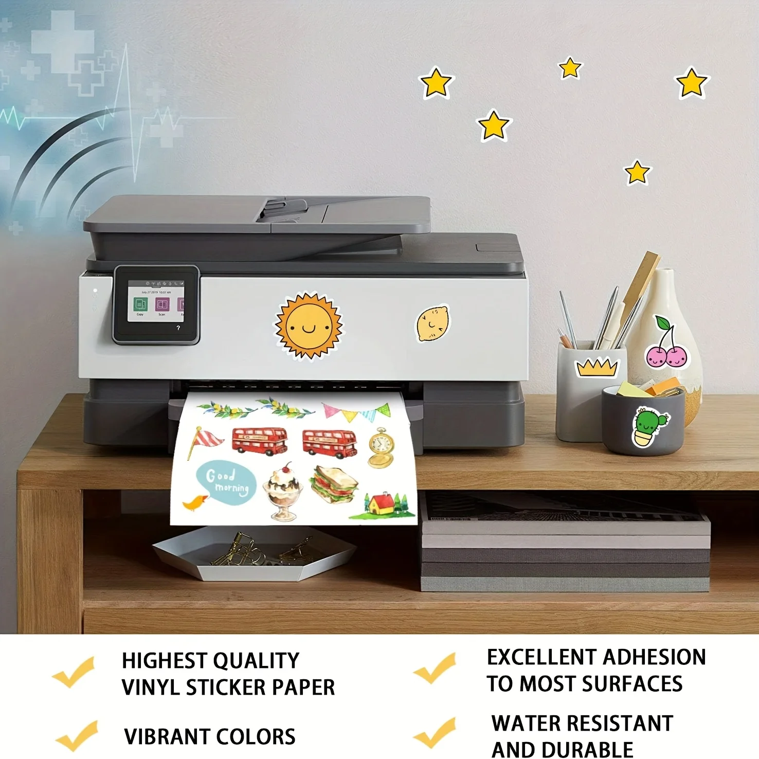 20 peças de base de filme fosco tamanho A4 8,3 × 11,7 polegadas / adesivo de PVC imprimível impressora jato de tinta autoadesiva