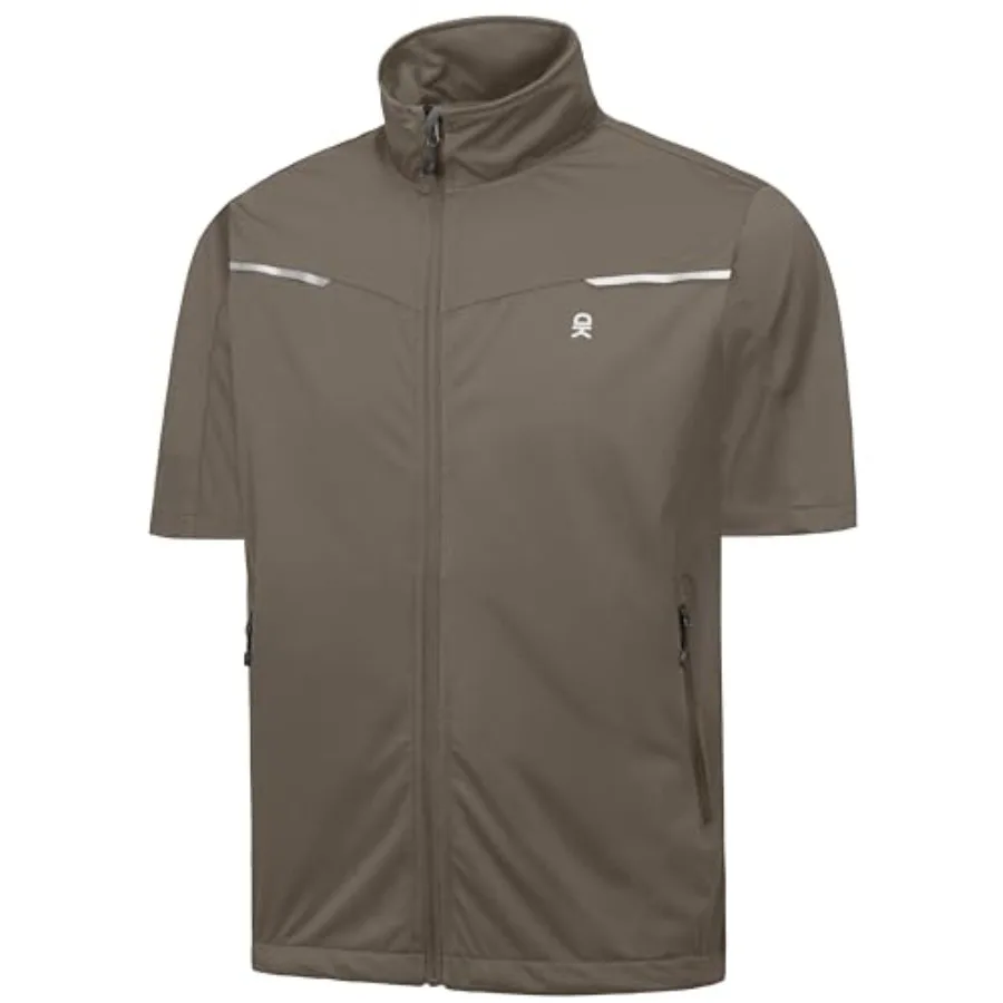 

Little Donkey Andy Men's Lightweight Softshell Vests Short Sleeve Jackets for Golfing Hiking Running