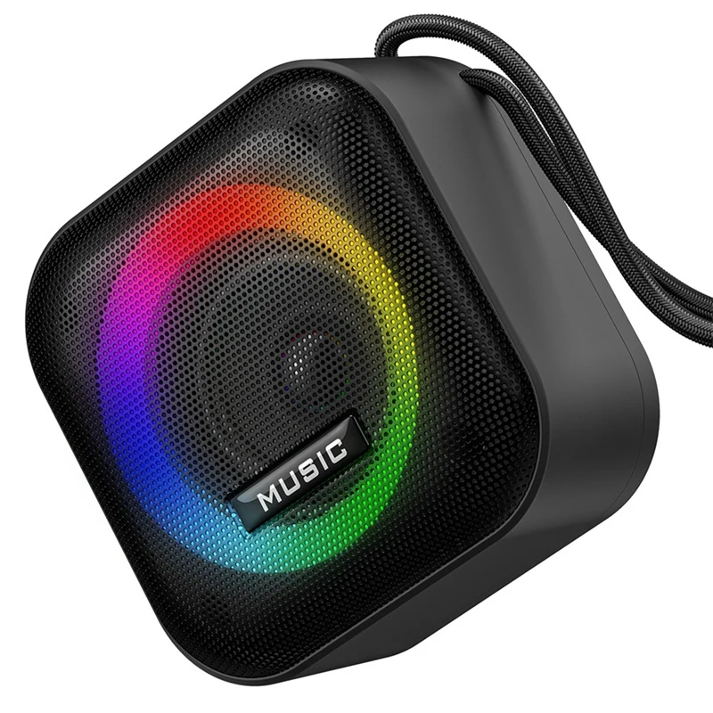 Portable Bluetooth Speaker RGB Colorful Light Waterproof Wireless Subwoofer Stereo Surround TWS Travel Speaker