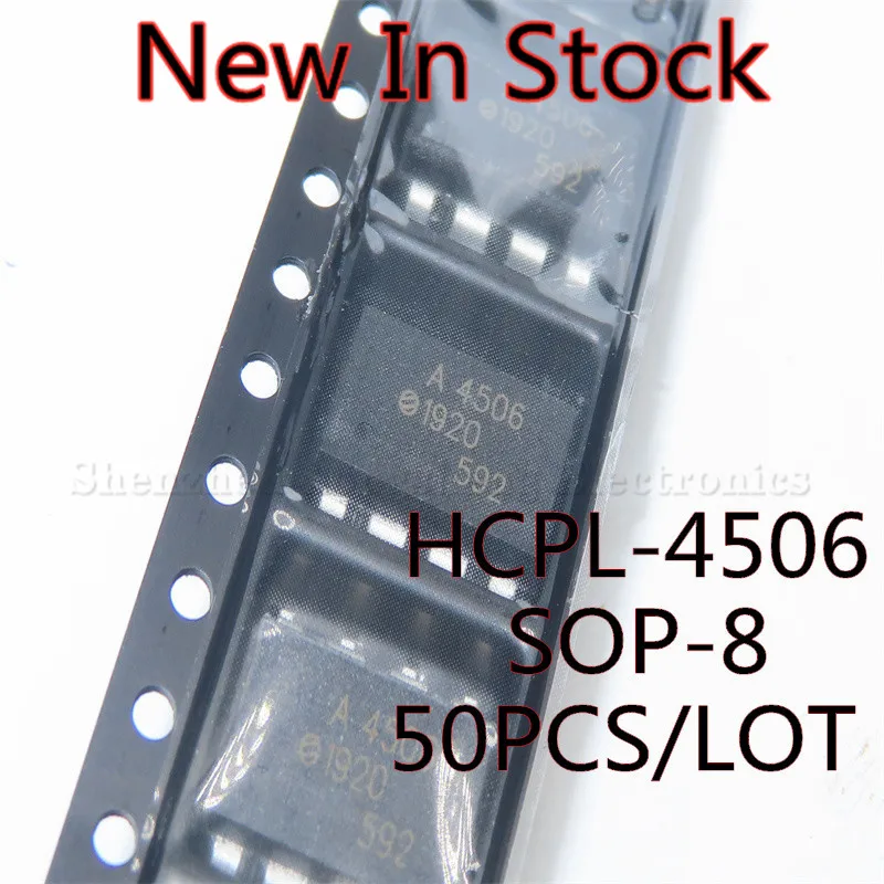 

50PCS/LOT A4506 HCPL-4506 SOP-8 SMD High speed optocoupler New In Stock