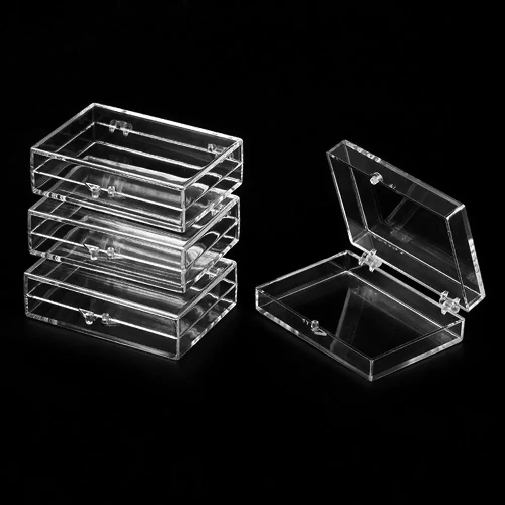 Acrylic Transparent Box Lid Jewelry Candy Storage Box Badge Commemorative Coin Storage Box Personal Postcard Box Home Accessory