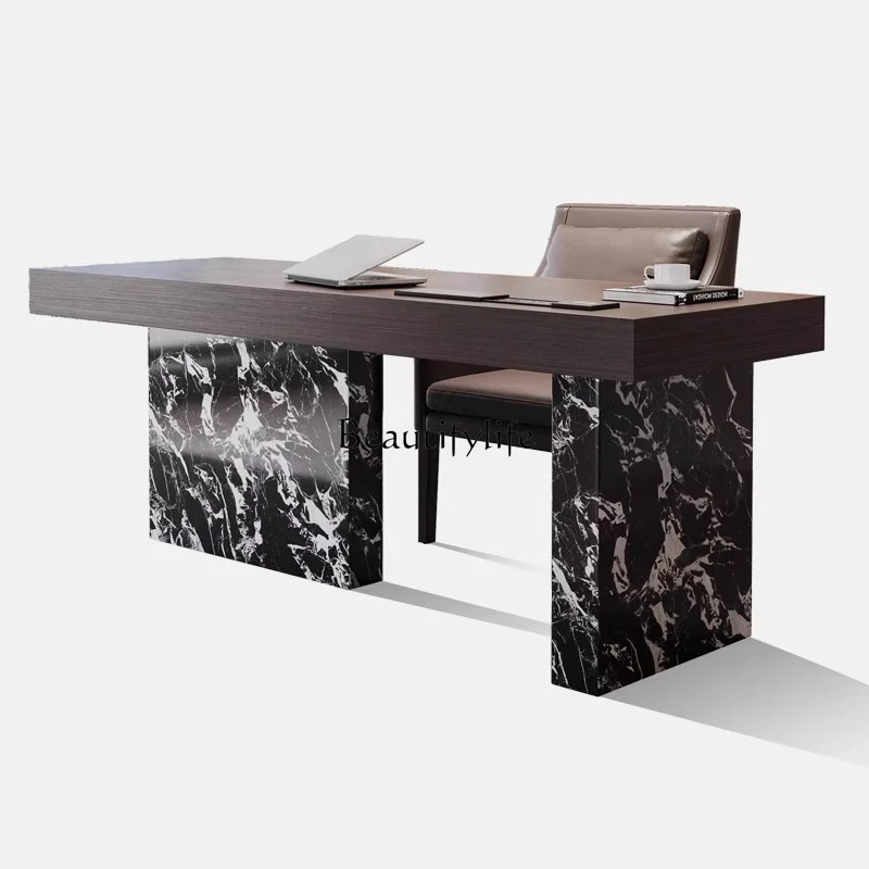 

Italian minimalist desk 2025 new light luxury modern high-end computer table