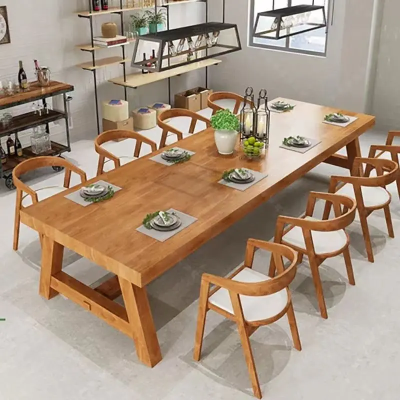 

-For Solid Wood Large 6ft 8ft Thick Table Top Dining Table Home Furniture Restaurant Table Long Party Mesas Restaurante&