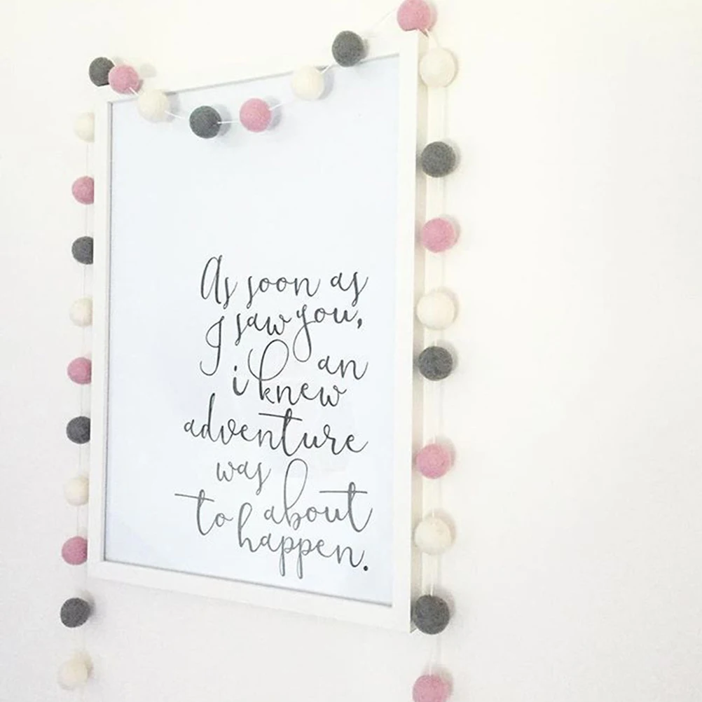 2 متر 30 كرات الصوف ورأى الكرة جارلاند لينة الصوف سلاسل حزب دش غرفة نوم الجدار الشنق الديكور ورأى الكرة #4