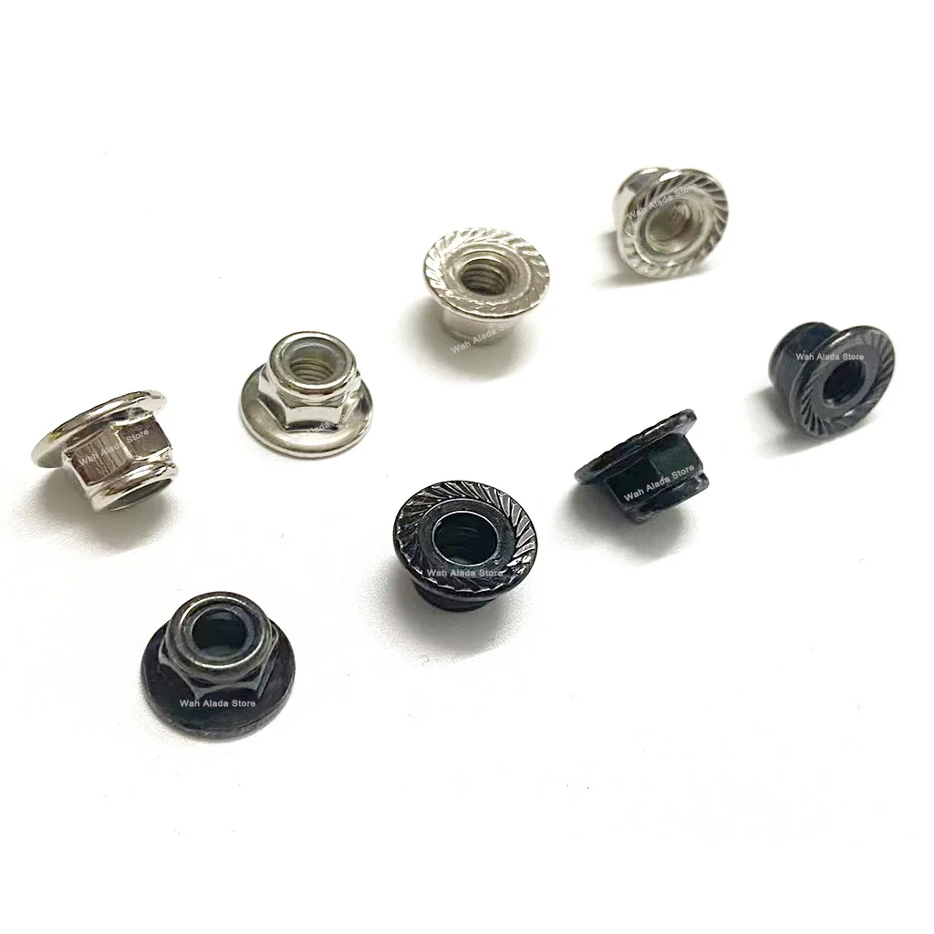 8Pcs/Bag M5 Metal Flange Nut Nylon Gasket Self-locking Hex Nut For RC Multirotor CW CCW Motor Anti-loose Anti Slip Nut