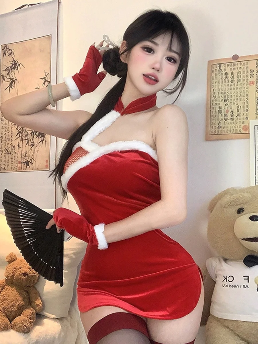 

Sexy Retro Bal orm Cisas Costume Nightclub KTV Dancing Hanging Ne Dr Trendy Broaast Girl Dr