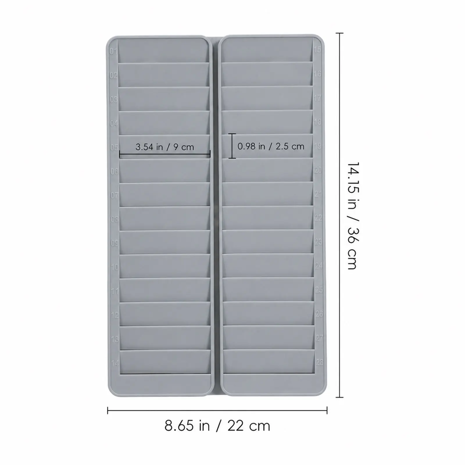 28 Slots Time Cards Rack Plastic Attendance Card Holder Wall Mounted Office Supply Attendance Machine Rack Card Holder