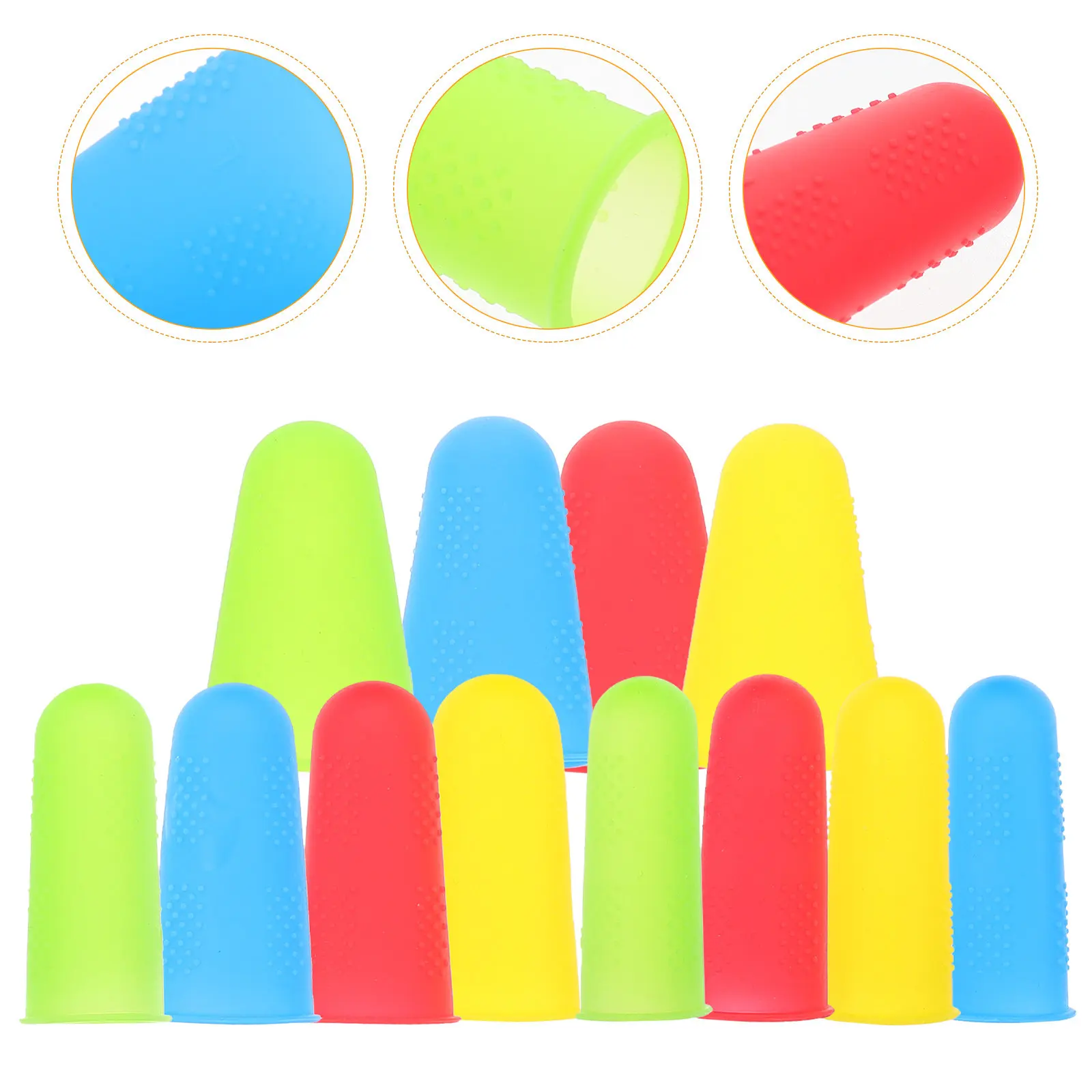 

12Pcs Supple Silicone Finger Protectors Non-Slip Flexible Comfortable Finger Cots for DIY Workshop Gardening Kitchen Safety