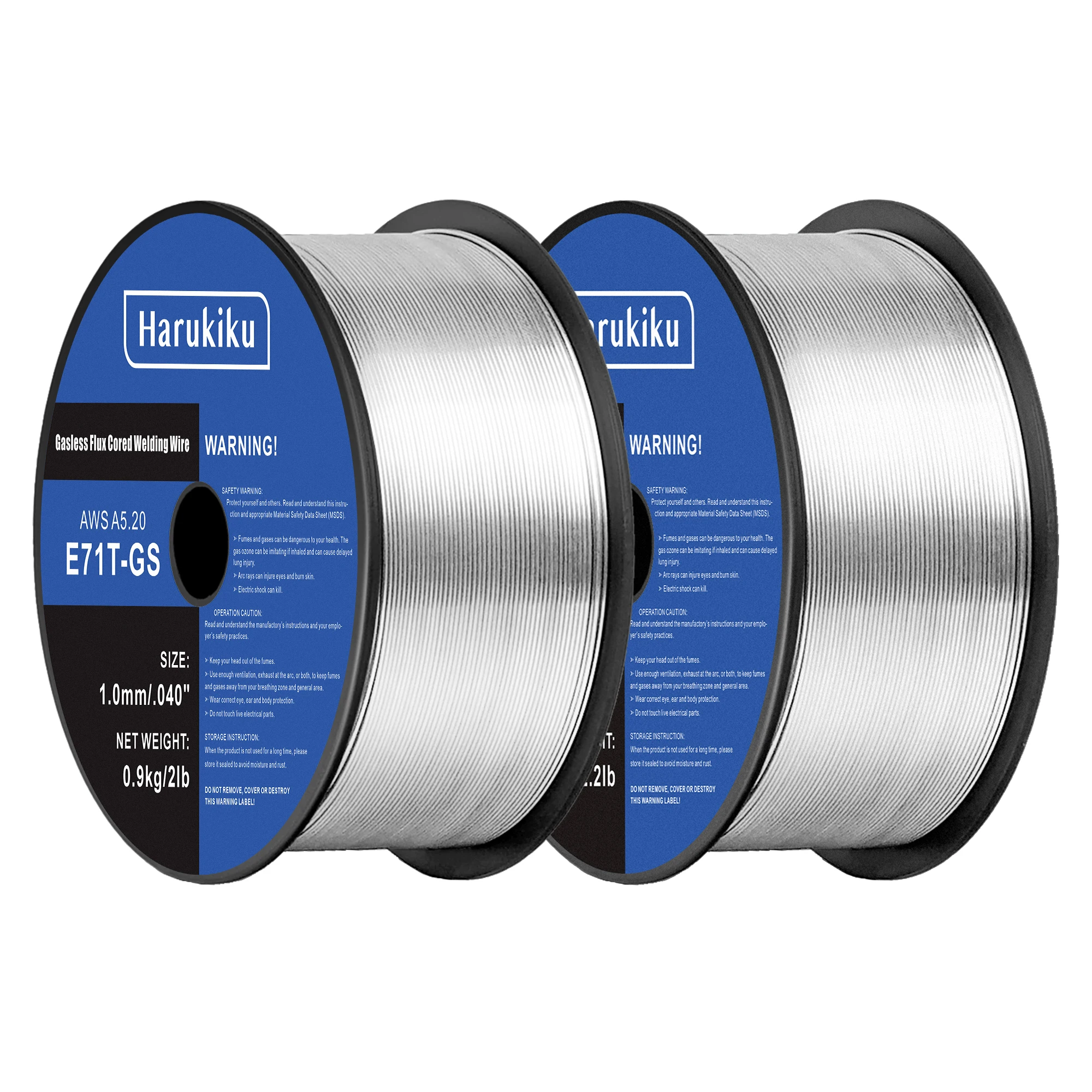 E71T‑GS Self‑Shielded Flux‑Cored Welding Wire, Low‑Carbon Steel, Low‑Spatter, Gas‑Free MIG Welding Wire, 0.9 KG (2 LB),Pack of 2