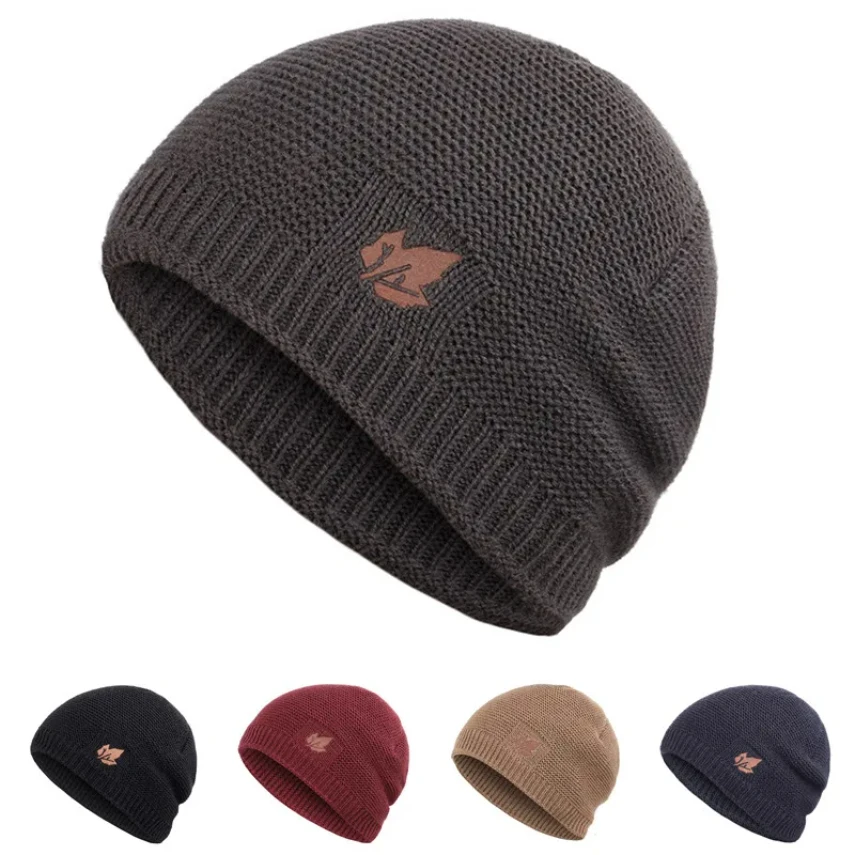 

Winter Maple Leaf Hat Men's Knitted Wool Beanies Men Hip-Hop Cap Caps Skullies Hats For Women Skullies Bonnet Unisex Cap