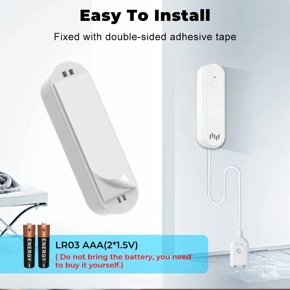 Tuya Smart WIFI czujnik wycieku wody Alarm detektor wody 80dB czujnik wycieku powodzi APP zdalne sterowanie System alarmowy