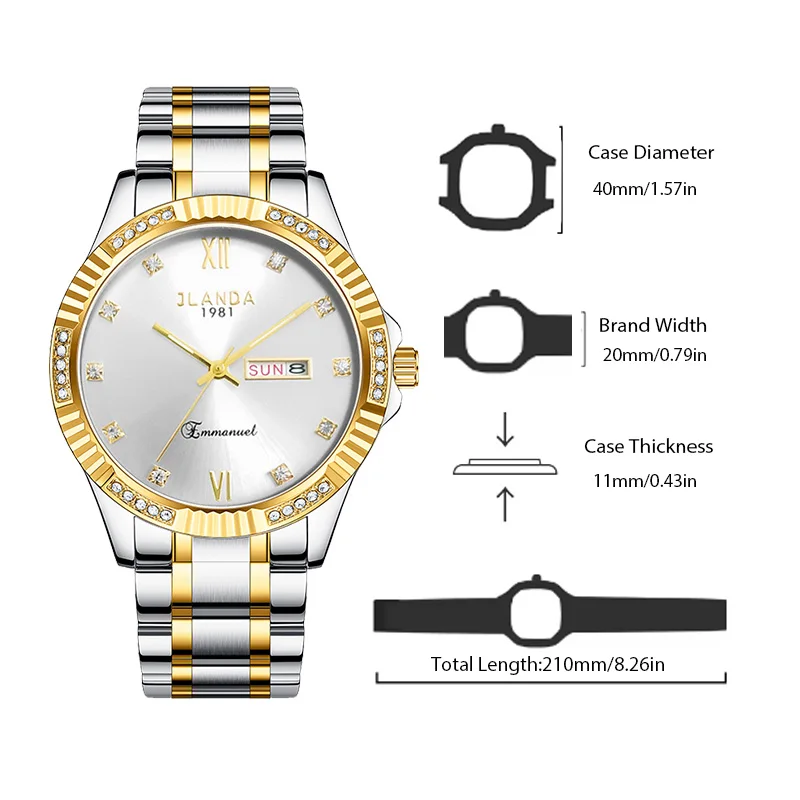 Reloj de lujo impermeable Hombres Correa de acero Diseño casual Puntero Reloj de mano Hombre de negocios Grande Top Marca de cuero Reloj de pulsera Hombre