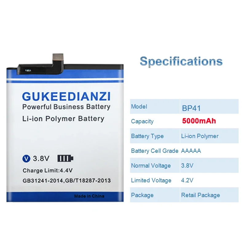 GUKEEDIANZI Replacement Battery BP40 BP41 5000mAh For Xiaomi Redmi K20 Pro Mi 9T mi9T