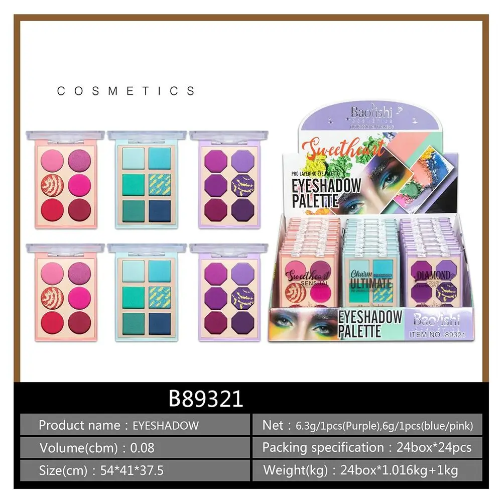 Colorato 6 colori Matte Eyeshadow Beauty Dazzling Waterproof Smoky Eye Shadow Palette No Smudge No Flyaway Makeup Tool