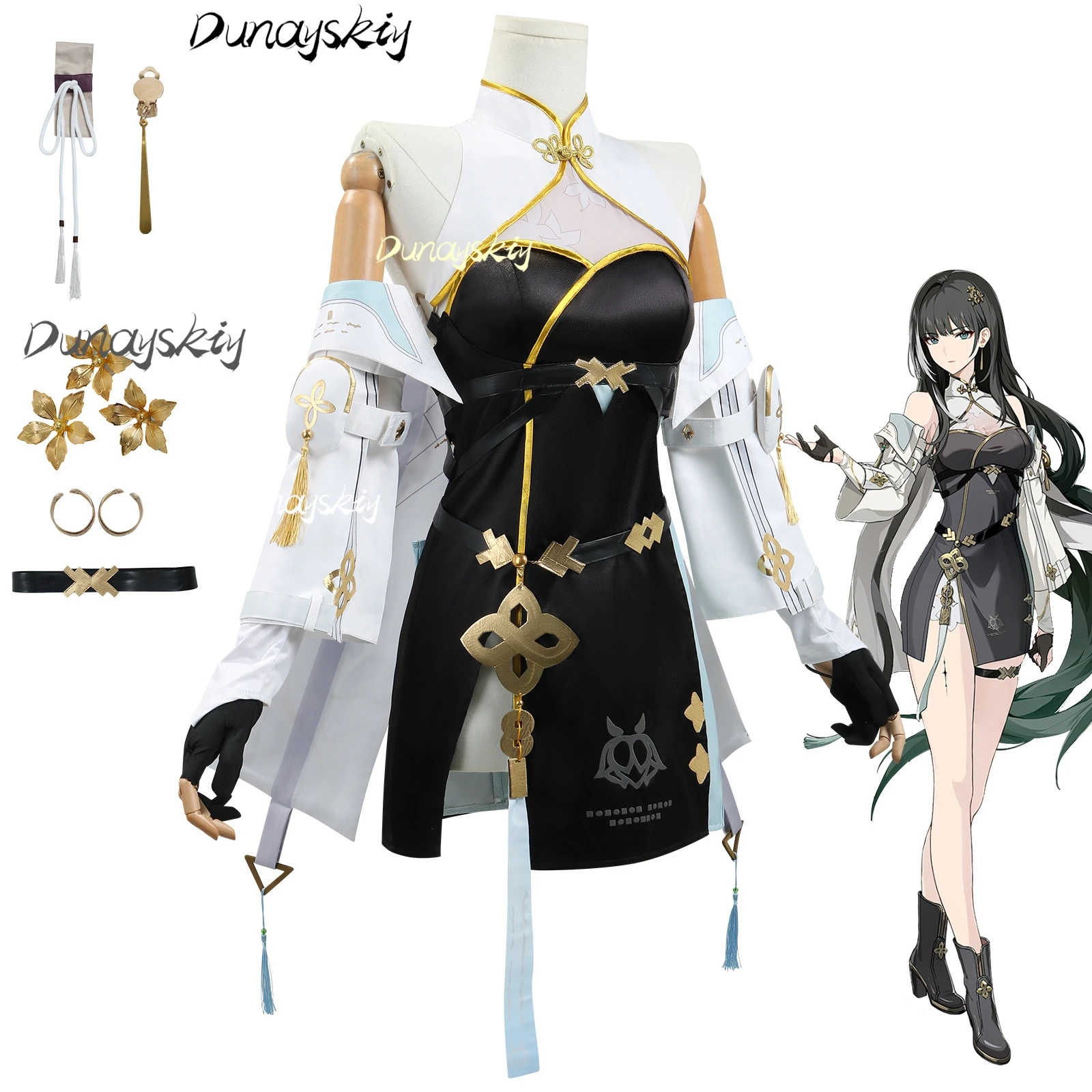 バイジー-女性用ウィッグ付きコスプレ衣装,アニメゲームの衣装,ハロウィーンパーティー用にカスタマイズされた服