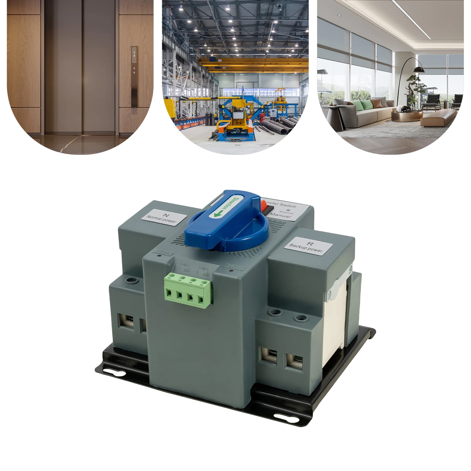 

Dual Power Automatic Transfer Switch 2P 63A 110V Auto/Manual Mode Generator Changeover Switch Uninterrupted Power