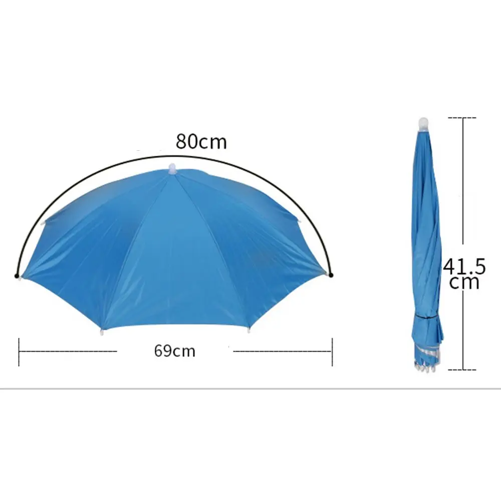 1PC Umbrella Hat Windproof Fishing Head Wearing Sunshade Rain Gear Outdoor Folding Portable Umbrella Camping Beach Head Hats