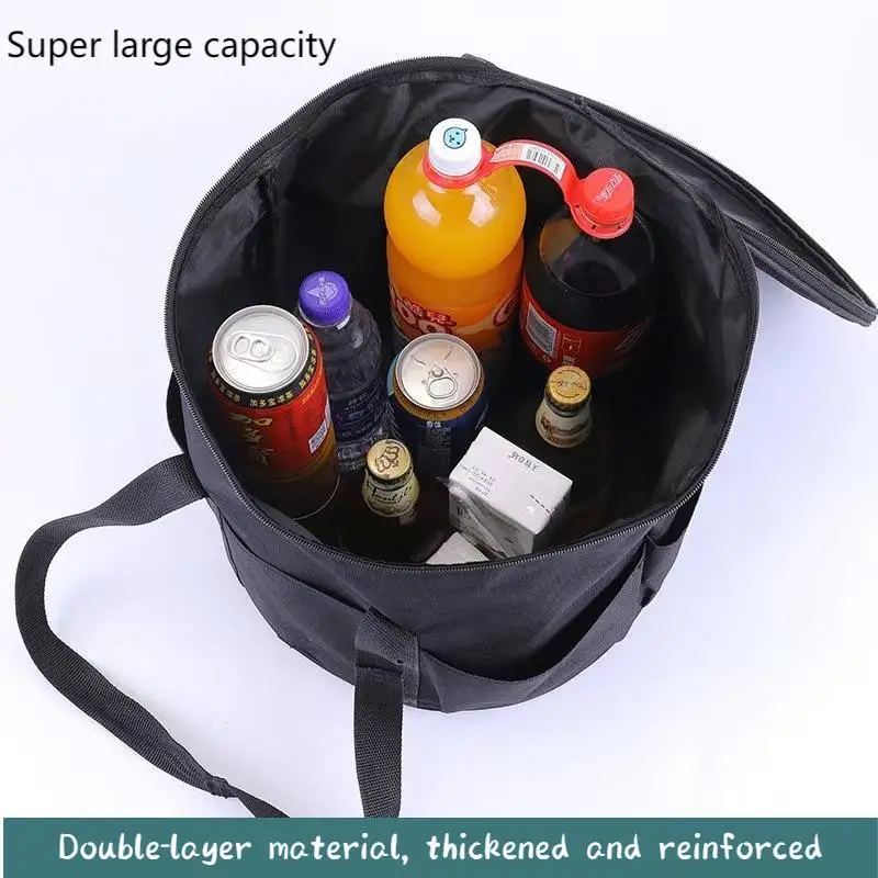 Oxford Cloth Camping Bag Large Capacity Collapsible Outdoor Picnic Storage Bag Multi Pockets Zipper Portable Tableware Organizer