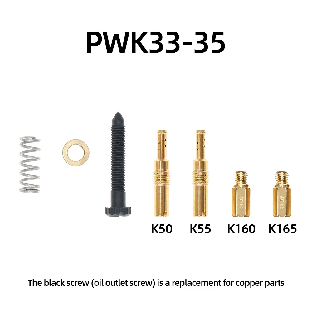 Carburetor Rebuild Repair Kit for PWK 33 34 35 36 38 40 42 Carburetor with Main Jets & Idle Slow Jets & Oil Hole Screw & Spring