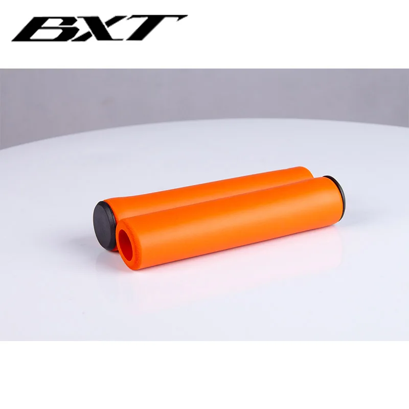 BXT MTB Handle Bar Grips Mountain Bike Handlebar Grips 1Pair Yellow Red Green Orange Blue Black  Soft Foam Silicone