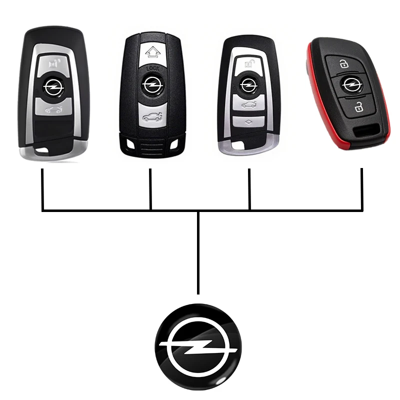 14mm Car Remote Key Stickers Badge Emblem Car Accessories For Opel Astra j Insignia Astra g Corsa Zafira b Mokka Vivaro Meriva