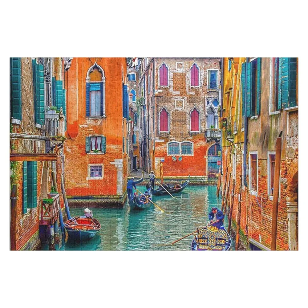 

Venice canal, gondaleers, colorful Venice Italy, back canal of Venice, Italy Jigsaw Puzzle Baby Wooden Scale Motors Puzzle