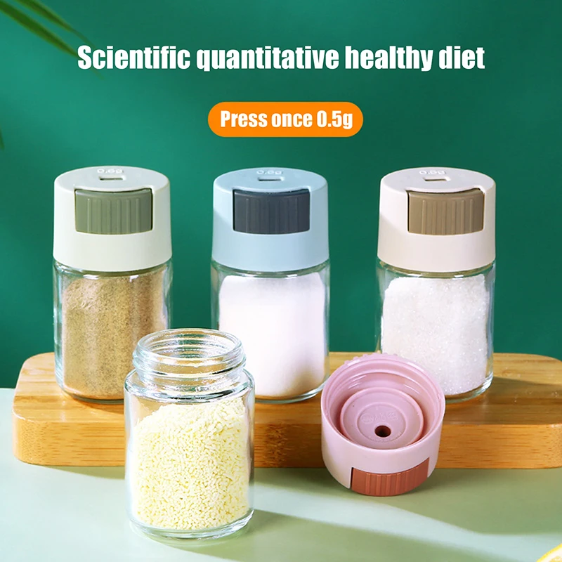 1Pc Measuring Seasoning Bottle 0.5g Press Type Quantitative Salt Control Bottle Pepper Paprika Cumin Powder Sugar Dispenser