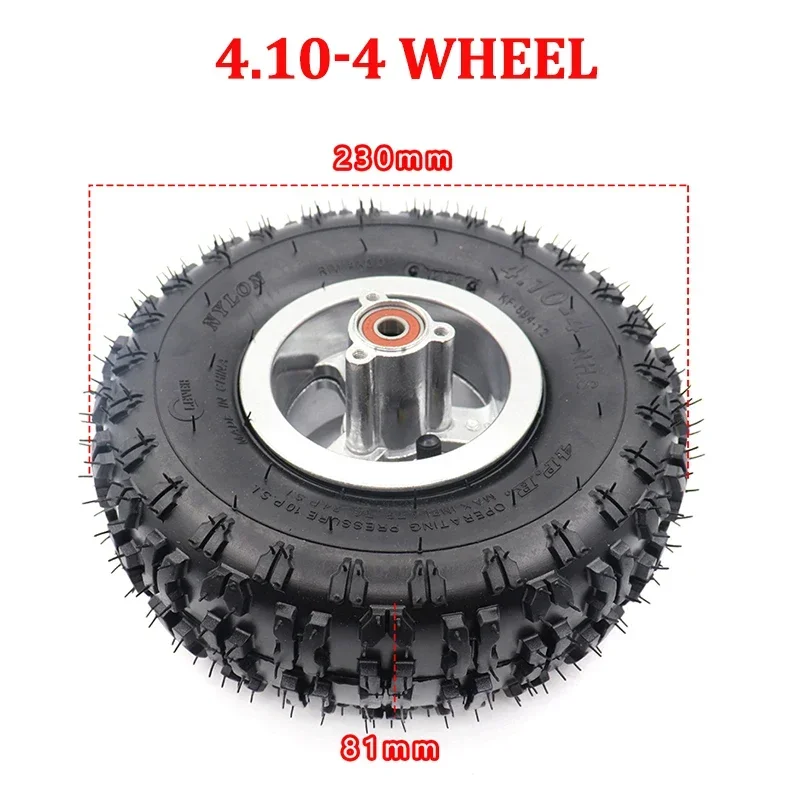 4.10/3.50-4 Tyre Inner Tube 410/350-4 4.10-4 Tires with 4 Inch Hub Fits 47cc 49cc Mini Quad Dirt Bike Scooter ATV Buggy Wheels