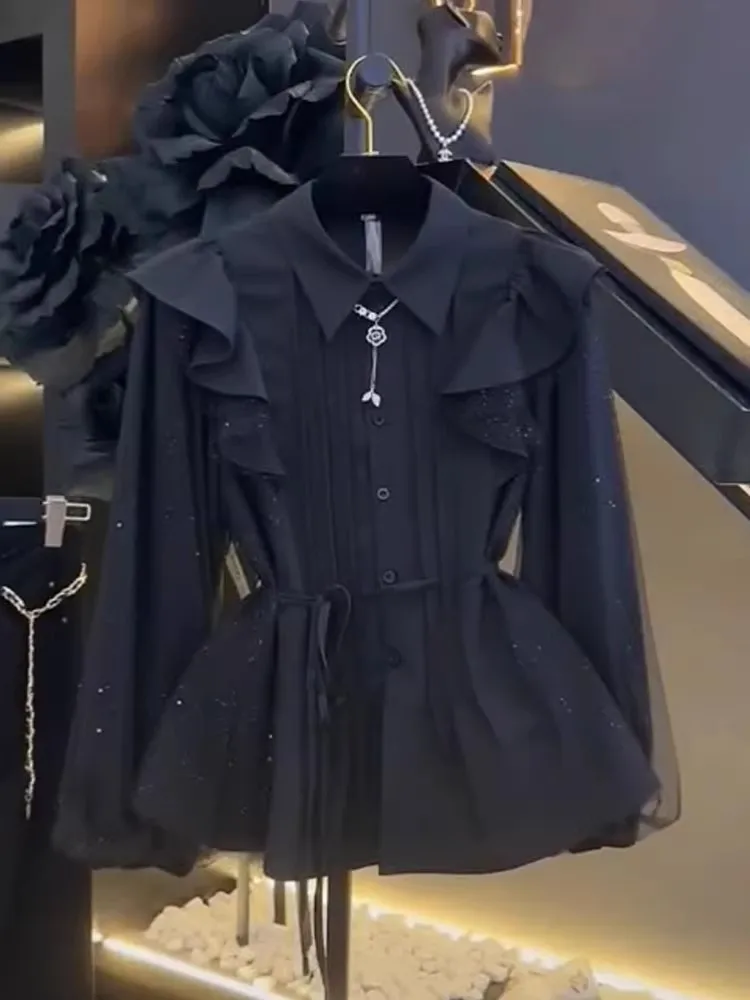 

Ele Bla Bubble Sve irt Женский модный дизайн Уникальный топ Удобный свободный крой Long Sve ...