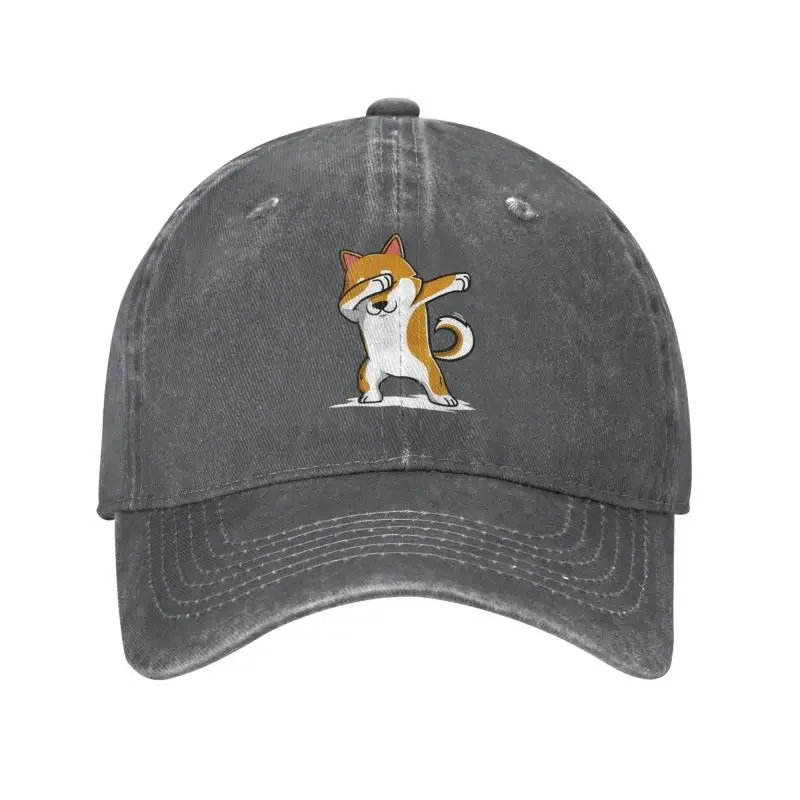 Classic Unisex Cotton Funny Shiba Inu Dabbing Baseball Cap Adult Japanese Dog Lover Gift Adjustable Dad Hat Sun Protection