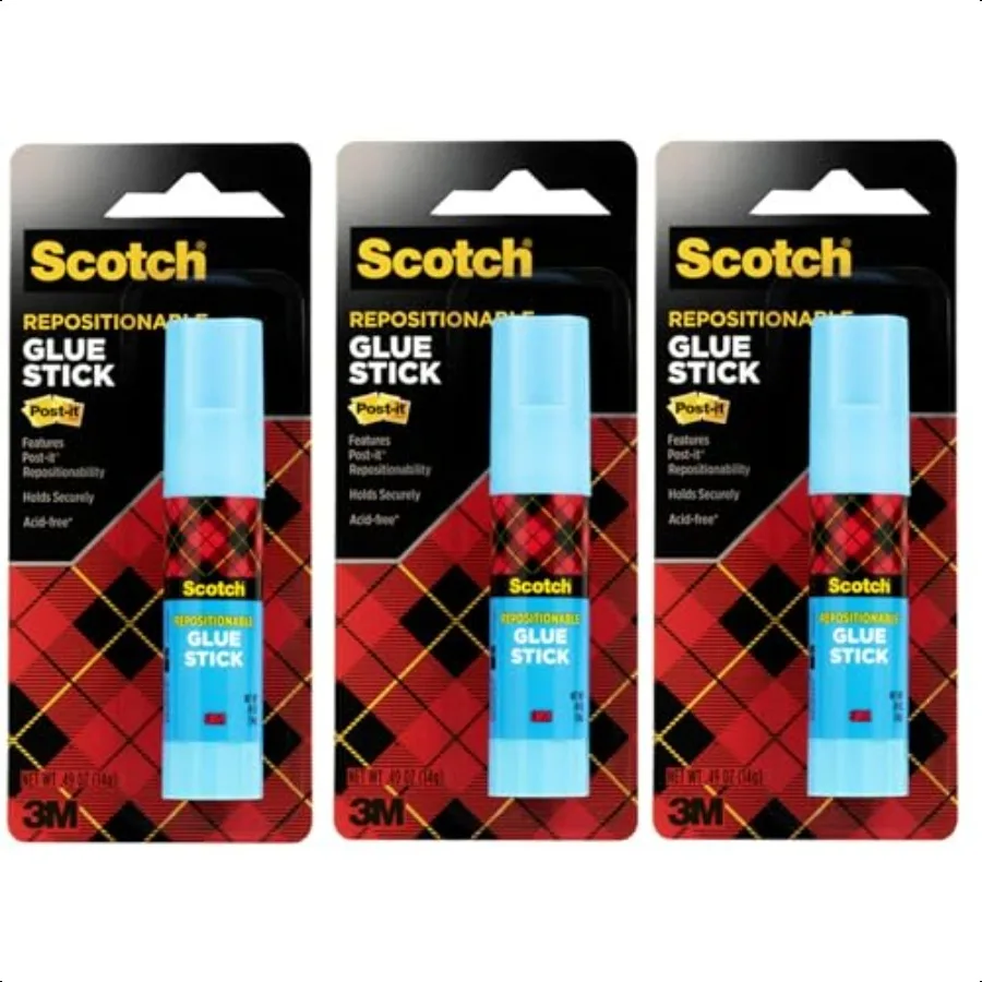 

Removable Restickable Glue Stick.49oz Repositionable Stick 3Pack