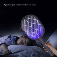 2-in-1 Electric Mosquito Swatter Mosquito Killer USB Rechargeable Angle Adjustable Electric Bug Zapper Fly Bat Insect Swatter