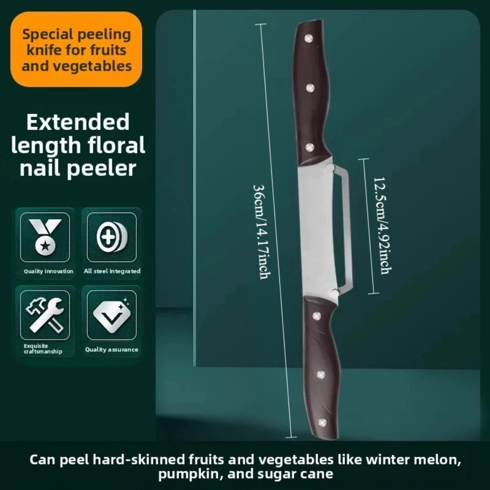 Durable Stainless Steel Peeler with Wooden Handle Smooth Operation for Peeling and Slicing Fruits and Vegetables