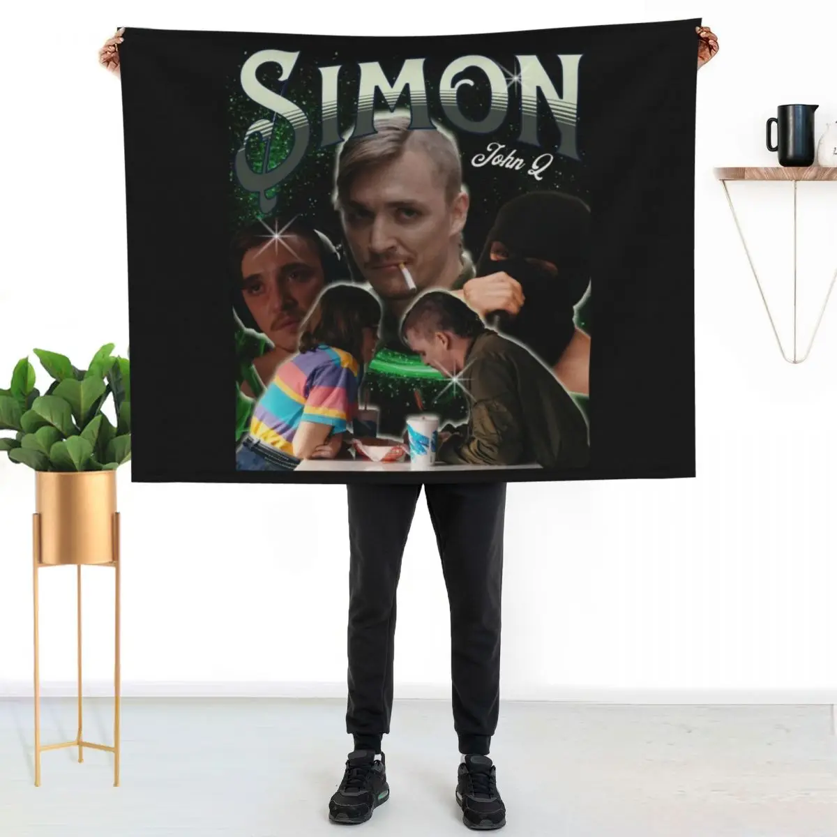 Simon a??Dinner in Americaa?? Retro Tee. Throw Blanket Blankets For Bed manga Beautifuls Decorative Beds Designers Blankets