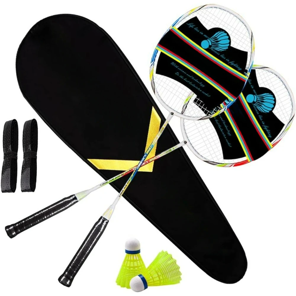 Senston Badminton Rackets Set Van 2, Grafiet As Badminton Rackets Inclusief 2 Tas, 2 Shuttle En Racket Grip.