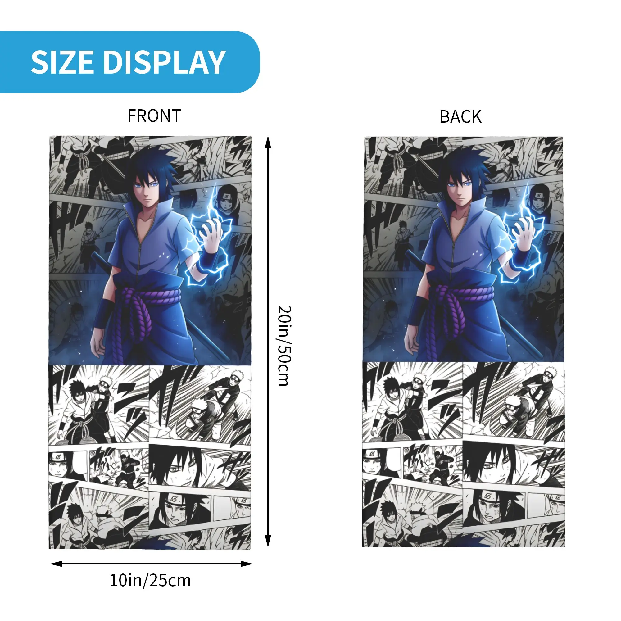Custom N-Narutoes Uchihas Sasukes Neck Gaiter Women Men Windproof Winter Action Combat Manga Film Bandana Scarf for Ski