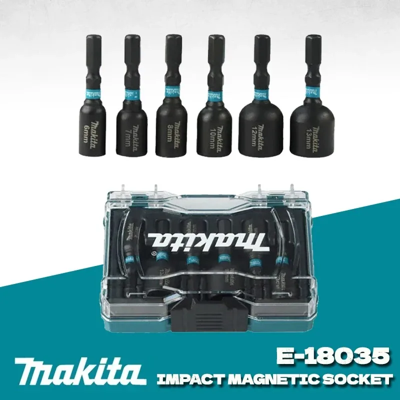 

MAKITA E-18035 Набор сверл с шестигранным хвостовиком, шестигранная гайка, головка 1/4 дюйма, набор метрических головок, адаптер, сверло