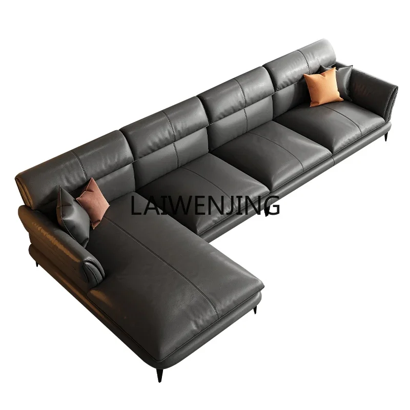 

HLZ modern light luxury leather sofa living room minimalist sofa combination