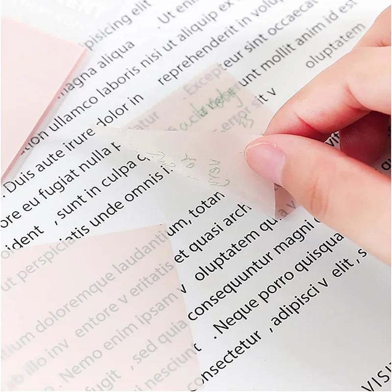 Diaphanous Sticky Posted It Waterproof PET Transparent Sticker Note Bookmark Marker Office School Student Supplies Stationery