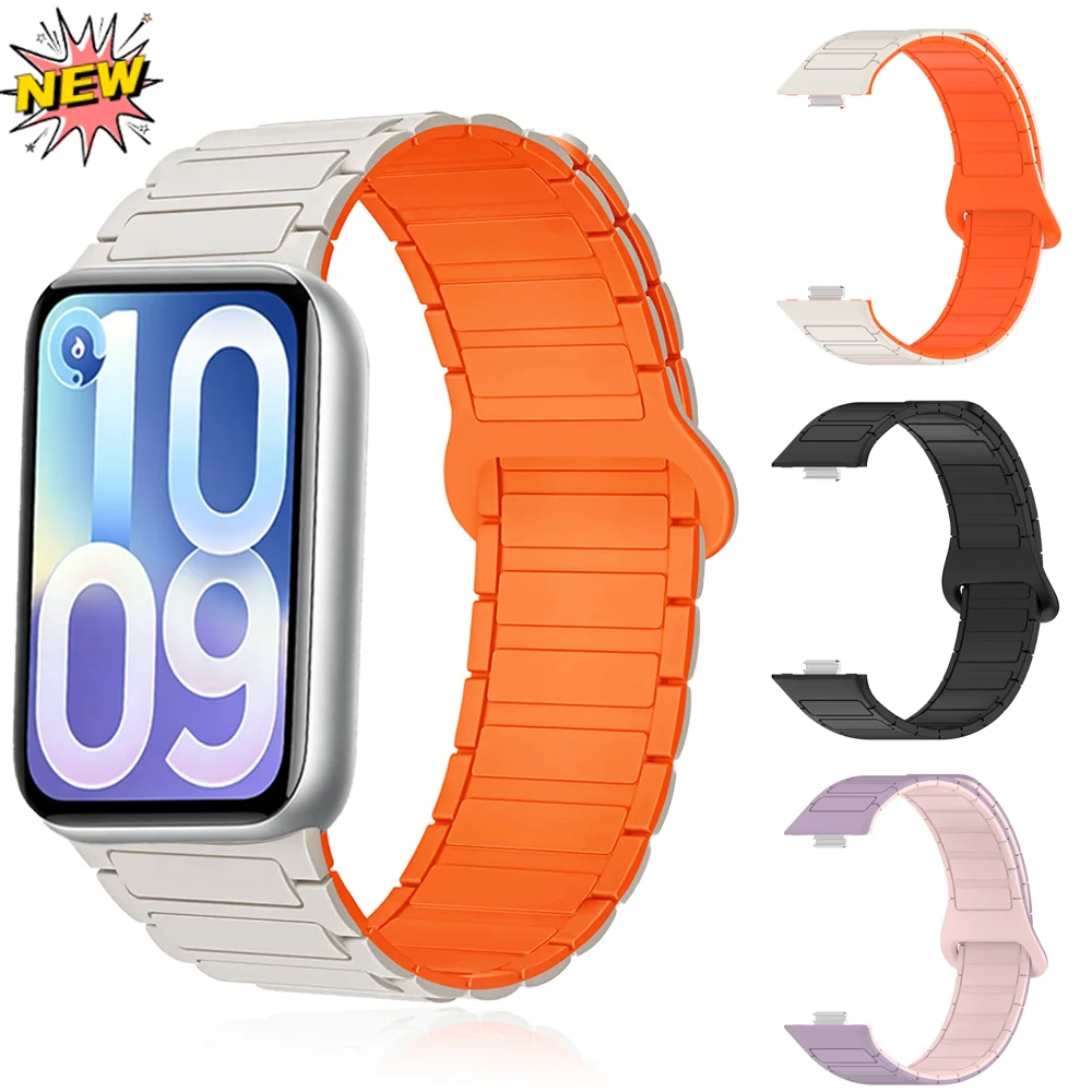 Sportliches Atmungsaktives Silikonarmband für Xiaomi Mi Band 10 Pro 9 Pro 8 Pro Magnetisches Armband für Redmi Watch 6 5 4 Correa Zubehör